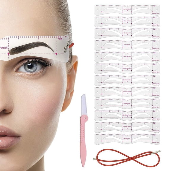 Falleo Clearance Eyebrow Stencil Eyebrow Shaper Kit Reusable Eyebrow Template With Strap