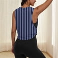 thumbnail image 6 of Fewfanhot Women's Stripe Print Sleeveless Racerback Crop Top, Loose Fit Workout Gym Tank, Lightweight Breathable Summer Athletic Shirt, 6 of 7
