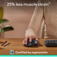 thumbnail image 4 of Logitech ERGO M575S Wireless Trackball Mouse, Wireless Ergonomic Mouse With Bluetooth and Encrypted Dongle, Black/Blue Ball, 4 of 9