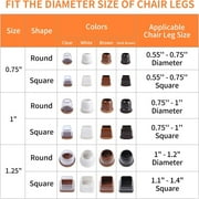 Ezprotekt 24 Pcs Silicone Chair Leg Floor Protectors with Wrapped Felt, Chair Leg Covers for Chairs(1 Square, Clear)