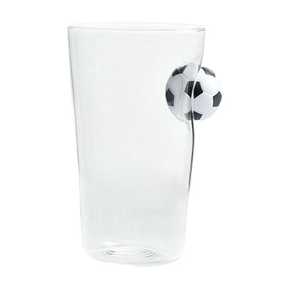 Lilixerw Football Beer Cup Creative Soccer Ball Embedded Plastic Glass Food Grade Creatives Wine Cup for Father's Day Gift Sports Bar Party,5.90x3.54x2.36 Inches Clear