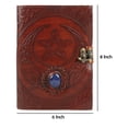 thumbnail image 6 of Leather Journal with unlined Deckle Edge Paper 8x6 inch Star/Stone cover/ Handmade Writing Notebook Diary/ Bound Daily Notepad for Men & Women Medium, Sketch/Writing pad, Gift for Artists, 6 of 8