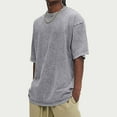 thumbnail image 6 of Sopiago Mens Oversized T Shirt Short Sleeve Vintage Washed Basic Loose Tees Grey,M, 6 of 6