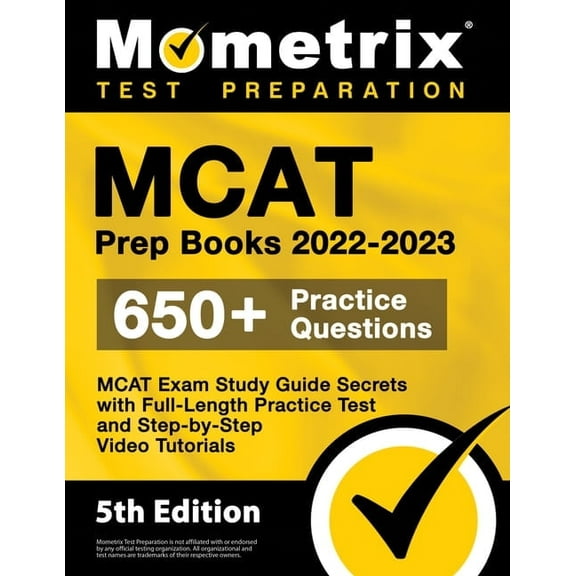 MCAT Prep Books 2022-2023 - MCAT Exam Study Guide Secrets, Full-Length Practice Test, Step-By-Step Video Tutorials: [5th, (Paperback)