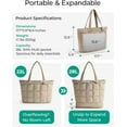 thumbnail image 2 of CNV Expandable Tote Bag for Women, Puffer Work Tote Handbag, Quilted Carry-On Travel Gym Bag, 2 of 8
