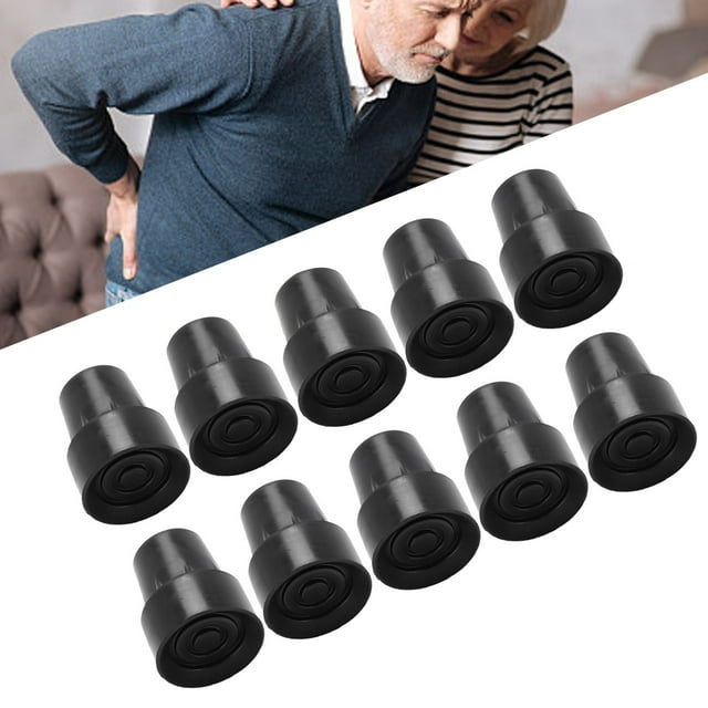 Walking Support Ferrule Protector, 10 Pack Walking Support Rubber End Safety Wear Resist 19mm Inner Diameter for Outdoor