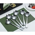 thumbnail image 2 of ReaNea Soup Spoons 6 Pieces Stainless Steel Round Dinner Spoon, Table Spoons Silverware Set, 2 of 7