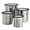 Black, variant on Tramontina Style 4-Piece Stainless Steel Canister Set with Silicone Lids, Black, Dishwasher Safe