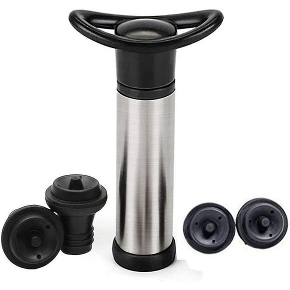 Wine Saver Pump With 4 Pack Vacuum Bottle Caps Stainless Steel