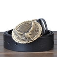 thumbnail image 1 of Cinturón de cuero genuino con hebilla de cobre puro para hombre, capa superior de piel de vaca, cinturón de cintura para motocicleta de Hip Hop, accesorio informal de moda, 1 of 5