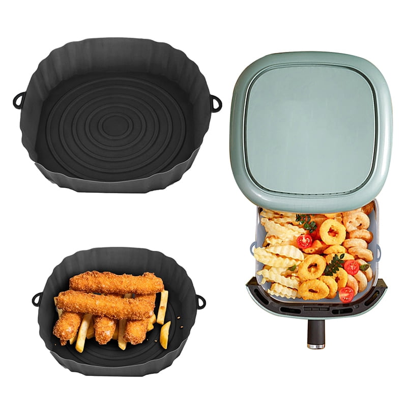 Air Fryer Silicone Tray Kitchen Oven Baking Tray With Handle For Fried