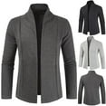 thumbnail image 4 of Men Simple Cardigan Slim Sweater Jacket Men V-collar Sweater, 4 of 7