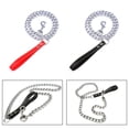 thumbnail image 2 of Metal Chain Dog With Leather Style buffer tension Handle Strong Control Leash, 2 of 6