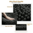 thumbnail image 3 of Clara Clark Chenille Super Absorbent Bath Mat - Extra Soft - Shower and Bath Room - Machine wash dry - Medium 20 X 32, Contour 22 X 19, Seat 18.5 X 19.5 - Black, 3 of 8