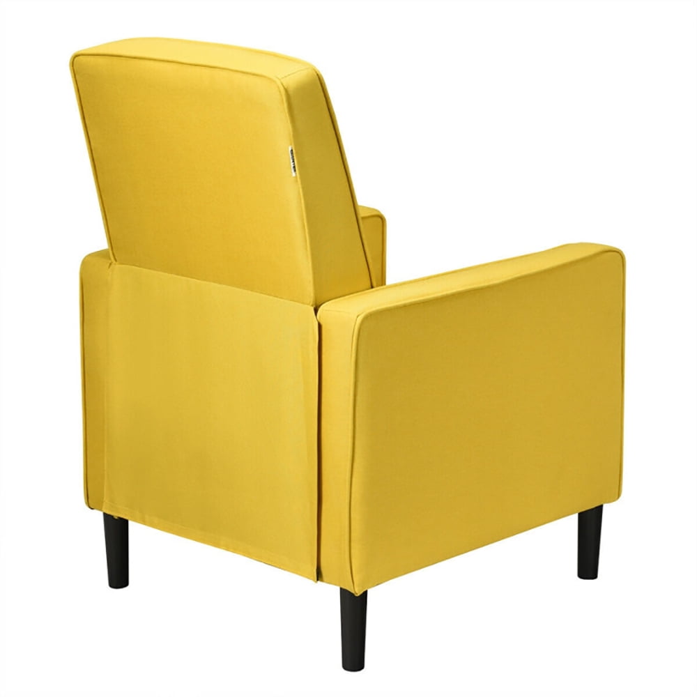 Finihen Accent Chair, Push Back Recliner Arm Chair, Mid-Century Push Back Recliner Chair, for Living Room, Office, Yellow