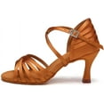 thumbnail image 2 of Women's Latin Dance Shoes Satin Ballroom Salsa Practice Professional Performance Dancing Shoes, 2 of 10