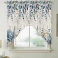thumbnail image 2 of Blue Eucalyptus Coastal Swag Curtains for Kitchen/Bedroom/Living Room, Beach Starfish Shell Nautical Rustic Scalloped Curtains 63 Inch Long, Window Swag Topper Curtains Valances 2 Panels Set 36"x63", 2 of 8