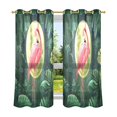 thumbnail image 6 of Yayeee Window Curtains Light Filtering 63"x42" Grommet Panel Pair Home Living Room Decor, Moon Flamingo, 6 of 7