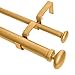 thumbnail image 3 of Meriville 1-Inch Diameter Prima Telescoping Double Window Treatment Curtain Rod, 84-Inch to 120-Inch, Royal Gold, 3 of 4