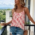 thumbnail image 4 of Craaazy Women Casual Tops Loose Fit Print Round Neck Beaded Strap Sleeveless Cami Tops for Summer Gift, 4 of 7