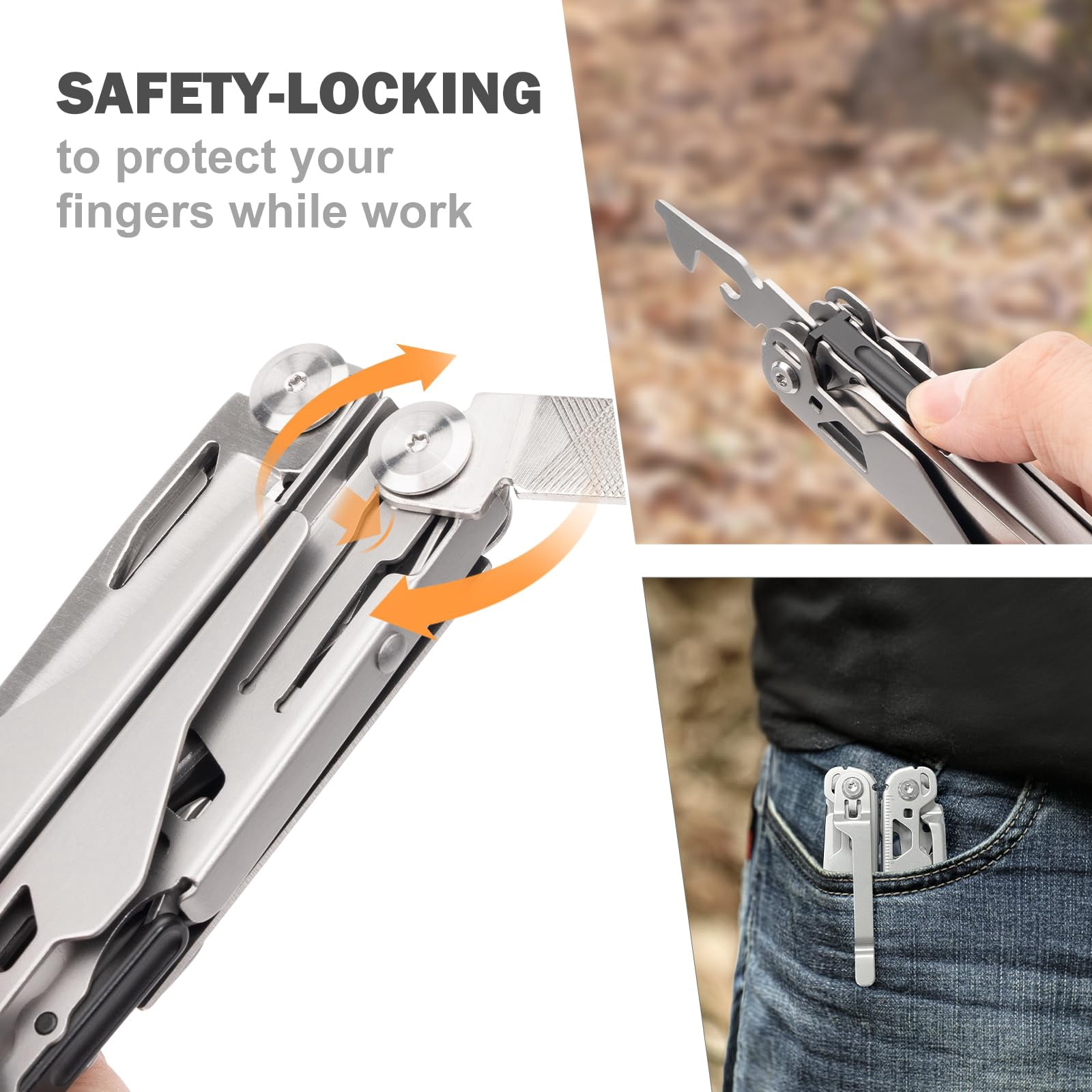 Multitool Stainless Steel Multi-tool Pliers 22-in-1 With Safety Locking  Pocket Bottle Opener Edc Equipment Clip For Camping And Hiking.
