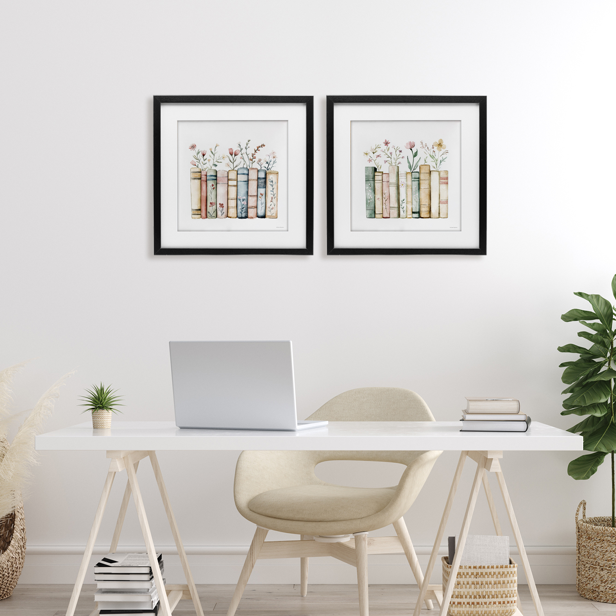 Stupell Industries Floral Stories & Blossoms 2 Piece Black Framed Print Under Glass Set, design by Svetlana Aleynikova
