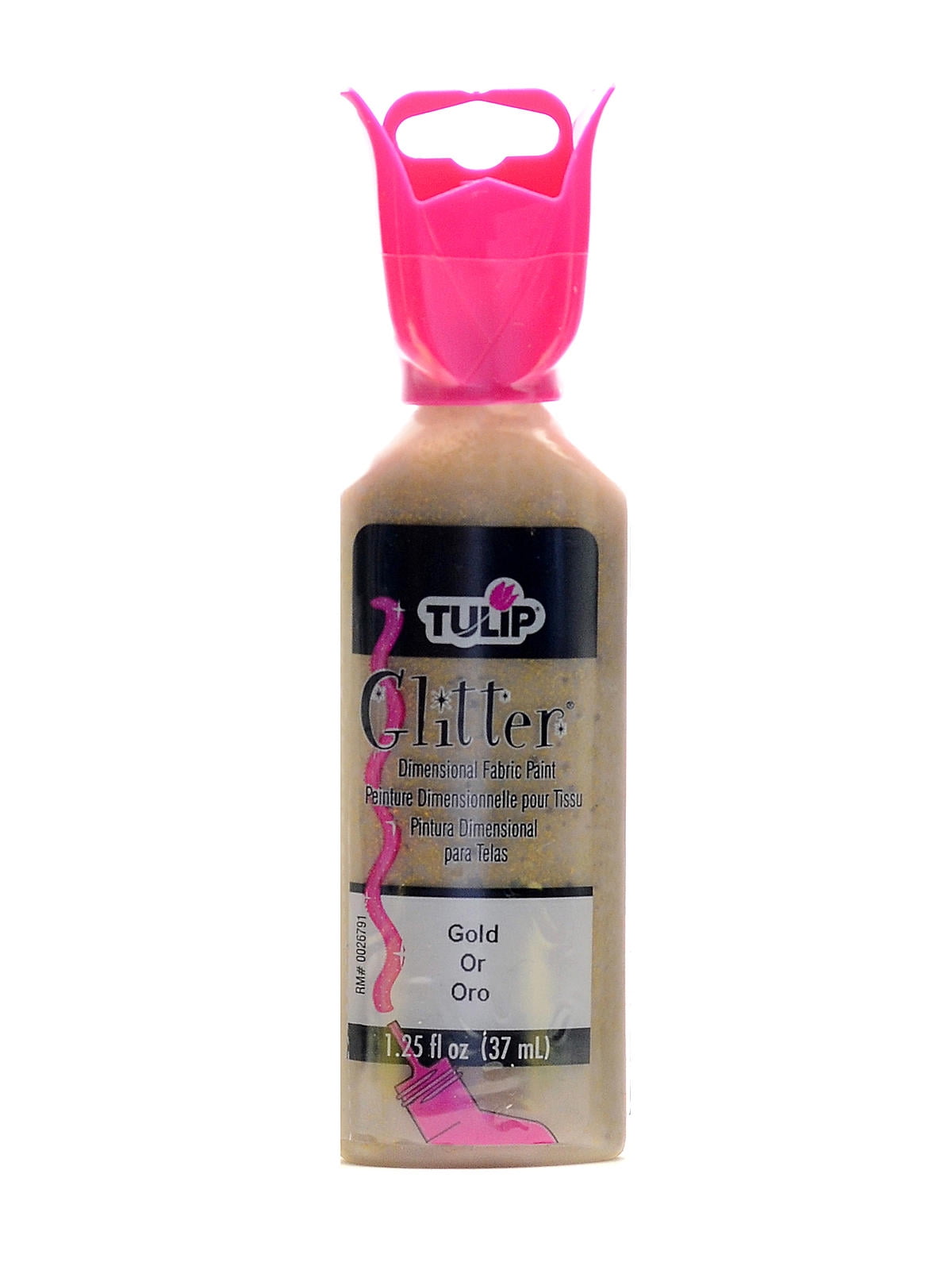 Glitter Dimensional Fabric Paint gold, 1 1/4 oz. (pack of 8) Walmart