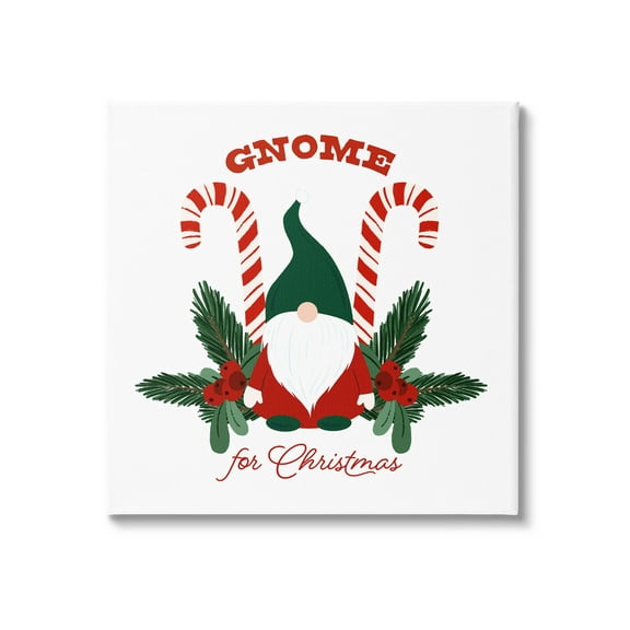 Stupell Industries Gnome For Christmas Candy Canes Graphic Art Gallery Wrapped Canvas Print Wall Art, Design by The Saturday Evening Post