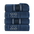 thumbnail image 2 of Superior Sadie Zero Twist Cotton Floral Bath Towel Set of 4 , Navy Blue, 2 of 10