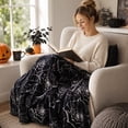 thumbnail image 5 of Halloween Spider Web Throw Blanket, Black White Spiderweb Flannel Fleece Blanket Soft Cozy Decorative Blanket for Sofa Couch Bed Halloween Home Decor Gift 29" x 39", 5 of 7