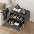 thumbnail image 6 of Semiocthome Nightstand with 2 Drawers Mid Century Bedside Table for Bedroom, Black, Adult, 6 of 7