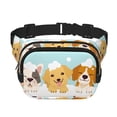 thumbnail image 1 of Fotbe Cute Dog In Bathtub1 Cangurera Cuadrada con Estampado de Doble Capa, Bolsa de Cintura Ajustable Mini para Hombres y Mujeres, 1 of 9