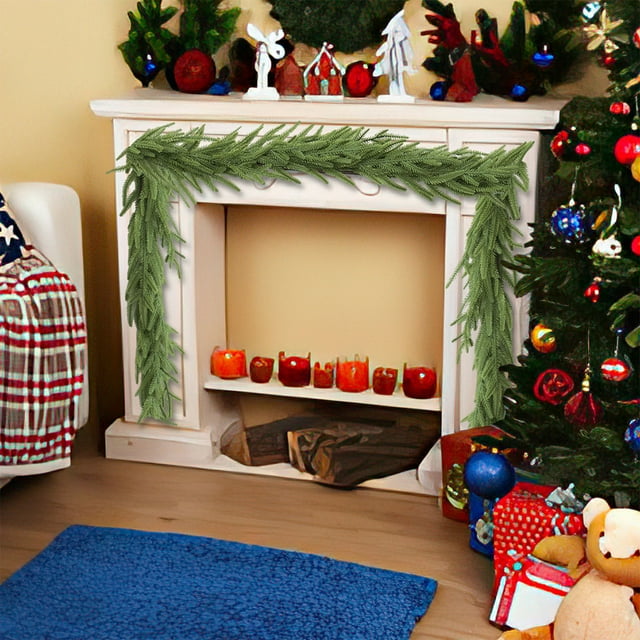 RKSTN Pvc Simulation Rattan 180cm Soft Plastic Christmas Rattan Faux Green Plant Norfolk Rattan Outdoor Christmas Decoration