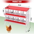 thumbnail image 3 of Twister.CK Chicken Nesting Box with Bracket Legs, 8 Compartment Hens Egg Nest Box, Metal Chicken Laying Box House with Rollout Egg Collection and Protective Lid, Red, 3 of 7