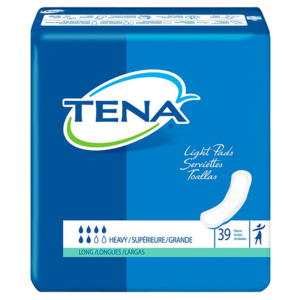 TENA Light Unisex Incontinent Pad Long Length 15" L 47619, 39 Ct