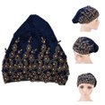 thumbnail image 4 of Turbante Para El Cabello, Hermoso Turbante único A La Moda Para Bufandas Para Lazo Para El Cabello Para Uso Diario Anggrek Azul profundo, 4 of 8