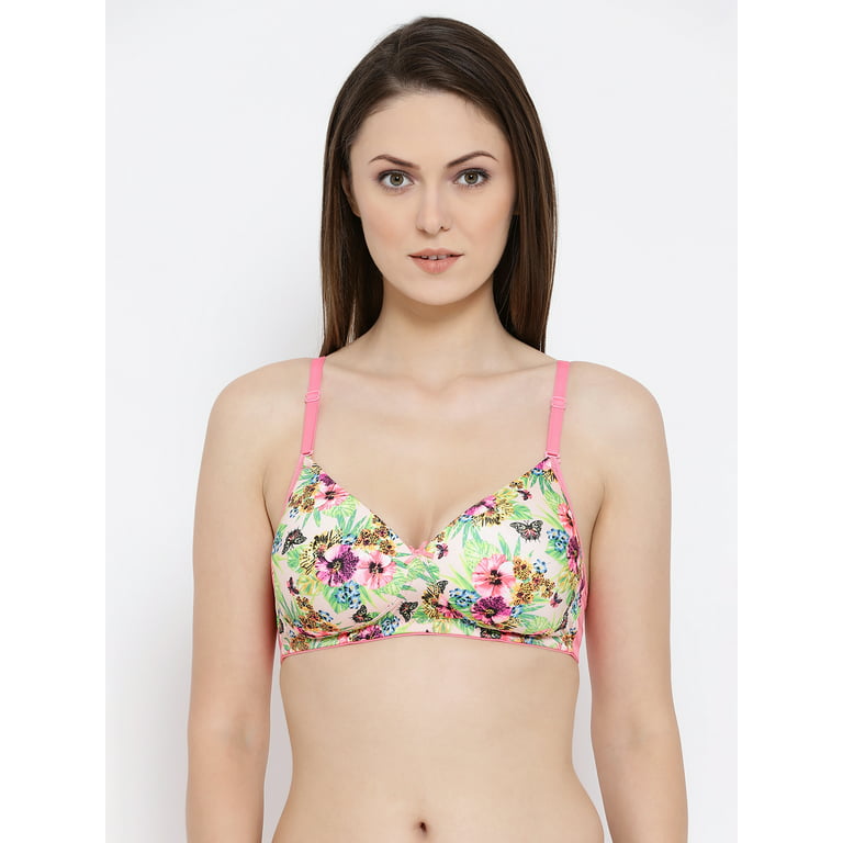 Buy CLOVIA Womens Printed Non Padded Non Wired Plunge Bra