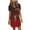 Wine B, variant on Ashirexll Womens Summer Dresses, Midi Dresses for Women, Fashion Solid Color Short Sleeve Round Neck Mid Calf Dress