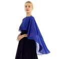 thumbnail image 5 of TiaoBug Women Chiffon Wedding Dress Capes High Low Shawl Bridal Bolero Shrug Lightweight Capelet Blue One Size, 5 of 7