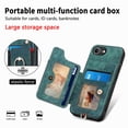 thumbnail image 3 of Dteck for iPhone 16e Case Wallet with Card Holder, RFID Blocking PU Leather Protective Case with Ring Holder Stand Wrist Strap for iPhone 16e 6.1 Inch 2025,Green, 3 of 9