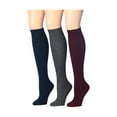 thumbnail image 3 of Tipi Toe Women's 3 Or 6-Pairs Ragg Marled Ribbed Mid-Calf High Wool-Blend Boot Socks (3-pairs (WK02-E)), 3 of 3