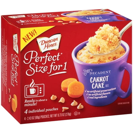 (2 Pack) Duncan Hines® Perfect Size for 1® Decadent Carrot Cake Mix 4 ct (Best Homemade Carrot Cake)