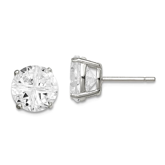925 Sterling Silver Laser-cut Post Basket setting 8mm Round Basket Set Cubic Zirconia Stud Earrings 8x8mm Wide Stud Earr