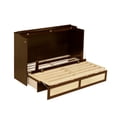 thumbnail image 4 of Queen Size Retro Rattan Murphy Bed, Wood Cabinet Bed with Storage Drawers, Hidden Foldable Platform Bed, Space Saving for Small Room, Guest, Walnut, 4 of 9