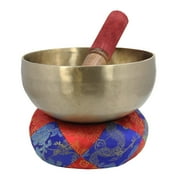 Handmade Hammered Zen 6 Inches Singing Bowl / Mallet / Silk Cushion Set