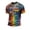 Fluorescence Yellow, variant on Men's Casual Round Neck Short Sleeve Rainbow Print T-Shirt - Colorful Pattern Summer Beach Top Breathable Lightweight T-Shirts for Men Vacation,Black L