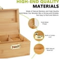 thumbnail image 3 of Large Bamboo Box with Combination Lock for Home Storage, Decorative Gift with Jar, Tray & Bags (Brown), 3 of 5
