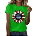 thumbnail image 3 of UPPADA July 4th Shirts for Women Summer American Flag Tops Graphic Independence Day Tee Tops Usa Flag Star Stripes Printed Patriotic T-Shirt Top,Womens Patriotic Shirts Green,S, 3 of 4