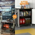 thumbnail image 5 of AOBABO Metal Garage Cabinet on Wheels with 2 Doors &Shelves,Rolling Tool Storage Cabinet with Handle Pegboards and Hooks,Assembly required, Black Grey, 5 of 7