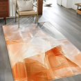 thumbnail image 2 of Abstract Oil Painting 4x6 Area Rugs for Living Room, Orange White Watercolor Modern Art Non Slip Floor Mat Washable Low-Profile Indoor Carpet for Bedroom, Dining Room, Bathroom, 2 of 9